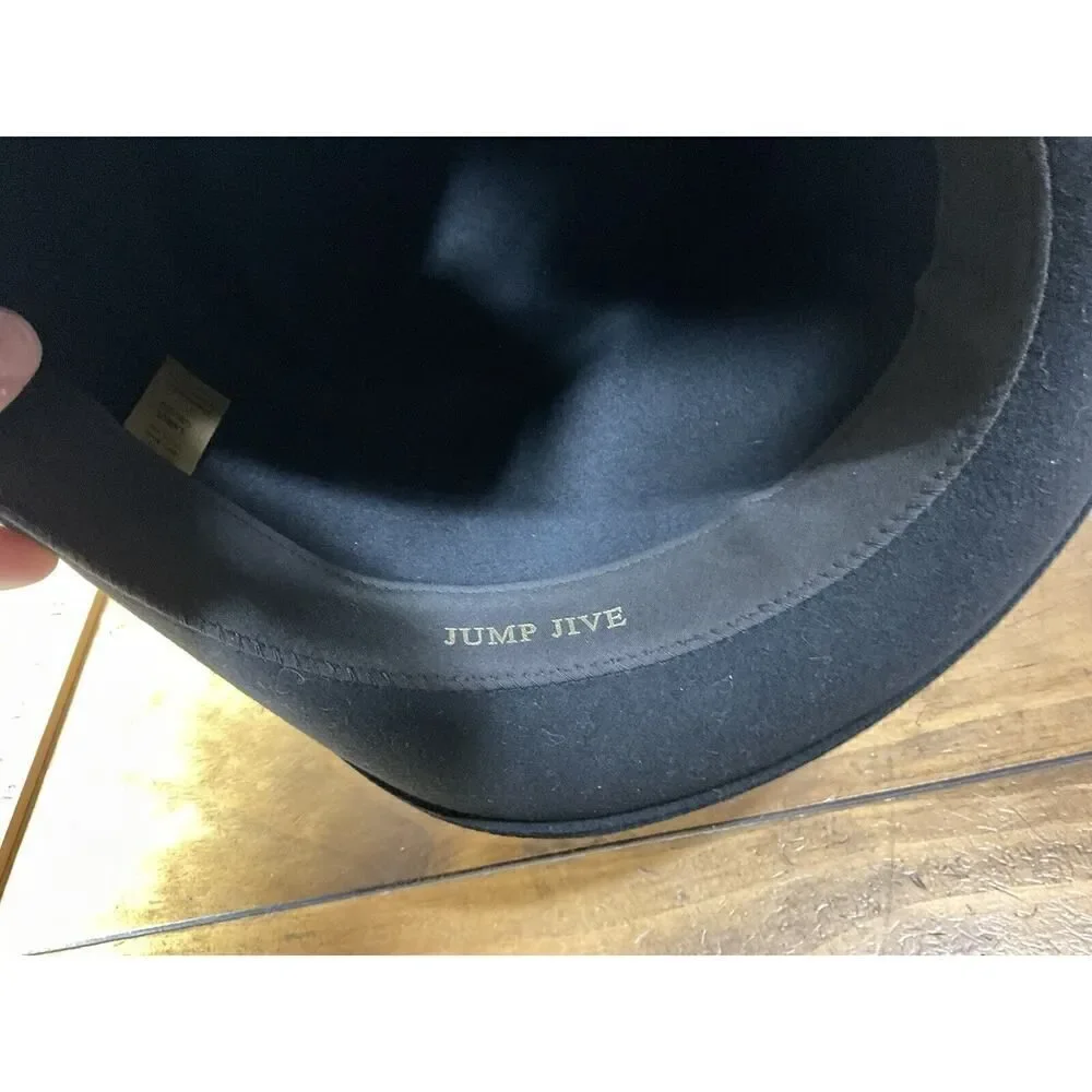 Jump Jive Black Wool Fedora Hat Made In USA Size Large